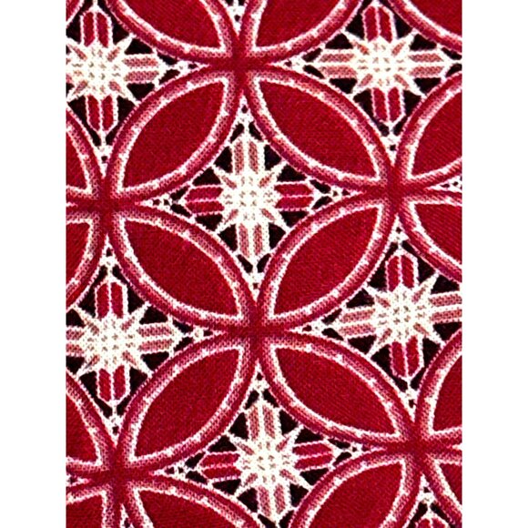 CCC Boho Chic Long Sleeve Geometric Print Red White Tunic Elegant Blouse Medium - Picture 6 of 6